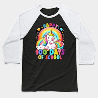 Happy 100Th Day Of School Unicorn 100 Days Of School Teacher Baseball T-Shirt